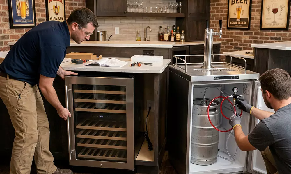 Wine Cooler and Kegerator Installation in Westford, MA